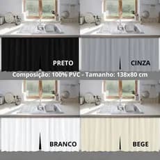 Cortina Para Pia de Cozinha PVC Várias Cores Impermeável