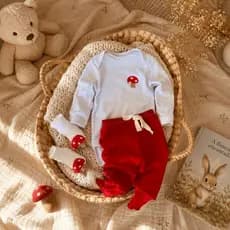 Conjunto body bebê longo cogumelo br/vm