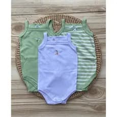 Kit 3 Body Alcinha Regata Bebê 100% Algodão Macio Fresquinho Menina algodão camomila