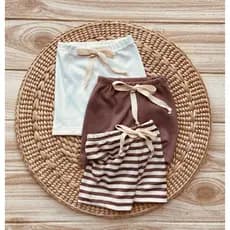 SHORTS Kit com 3 Peças Bebê Boho chic Menino Menina vintage