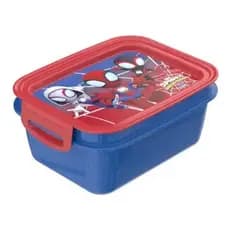 Marmita Hermética Infantil Disney Spidey Trava 630ml - Compartimento Interno Ideal Para Lancheiras Ou Organização Alimen