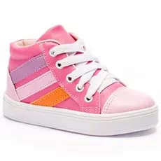 Tênis Infantil Menina Cano Alto Tininha Colorido Moda Blogueira Escolar