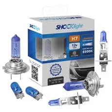 Kit de Lampada Super Branca para Farol e Lanterna H7 + H1 + Pingão T10 (1 Par de Cada Modelo)