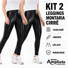 KIT 2 Leggings Montaria Cirrê – Não Transparente, Alta Compressão para Treino ou Look Casual .