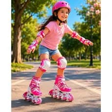 Patins Infantil Ajustável com Rodas de LED Tamanho 31 ao 34 | Freio Traseiro
