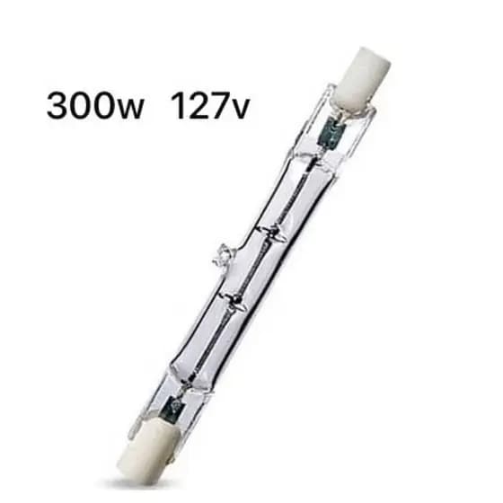 Lâmpada Palito Halógena 300W 127V 118mm R7s Brasfort