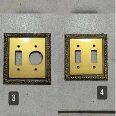 Placa espelho colonial dourada 4x4