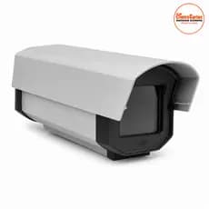 Caixa Proteção Câmera Grande 10 x 10 x 23 cm Alumínio Com Detalhes Pretos Sem Suporte