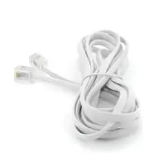 Cabo Extensão P/ Telefone Liso RJ11 Branco 2,0 Metros  Cabo 4 Vias Branco
