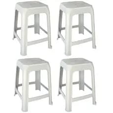 Kit 4 Banqueta monobloco branca e preta praia camping pesca 105kgs