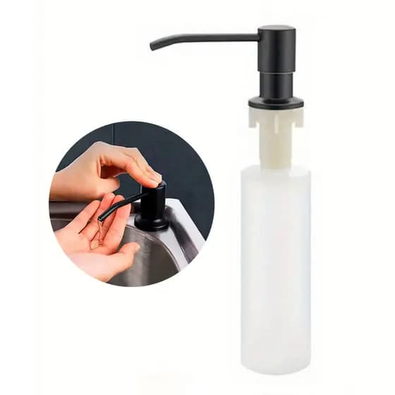 Dispenser De Embutir Porta Detergente Dosador Aço Inox Preto Brinovar