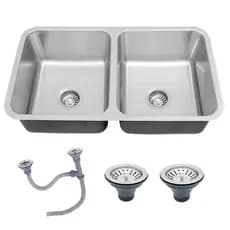 Cuba Dupla Pia Cozinha Gourmet 76x43 Completa Com Acessórios Aço Inox 304 Brinovar