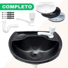 Kit Pia Torneira Sifão Ralo e Kit de Instalação Banheiro Lavatório Lavabo Cuba