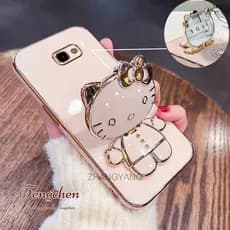 Caixa De Silicone Samsung J7 PRIME J5 J4 PLUS J4 TPU Capa Macia 3D Cute Cat Bracket Para Telefone Anti-Gotas Câmera Cobe