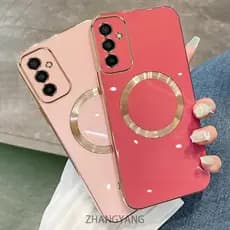 Samsung M14 M52 M54 5G Estojo De silicone Eletroplatado TPU Com Simples De Sucção Magnética E Lente anti-Queda