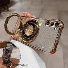 Capa Para Samsung S20 fe S20 plus S20 Ultra Quatro Cantos anti-Queda Galvanizada De Telefone Estética glitter Papel Novo