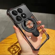 Capa Para POCO X6 Pro 5G Ultrafino Novo design Suporte Telefone Galvanizado De À Prova De Choque Estética Função De Sucç