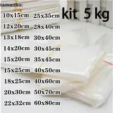 Saco de plástico transparente saco com 5kg armazenamento de roupas brinquedo presente vários tamanho