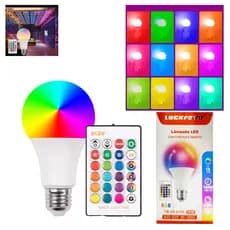 5W / 10W / 15W / E27 RGB, luz LED LAMBPATDA BULB,  controle RGB  regulável,decoração, imediatamente
