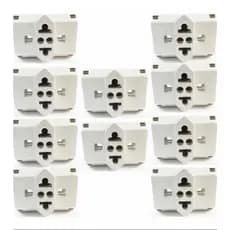 KIT 10 20 30 UN Adaptador Tomada Padrão Novo Antigo Benjamin T Plug Elétrico 10a / 20a três cabeças