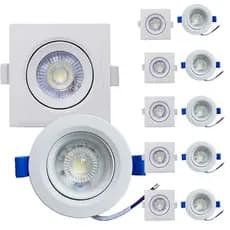 kit 8 /16/24 Luminária Spot Led 7w Redondo Quadrado Embutido 6500k 3000k Bivolt