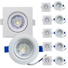 Kit 10 pcs Luminária Led Spot 7w 10w Redondo Quadrado Embutido Branco Frio Quente 3000k 6500k Bivolt