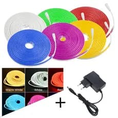fita led  neon  flexível  5 metro Mangueira  IP65 à prova d'água com ou sem fonte 1UN 2UN