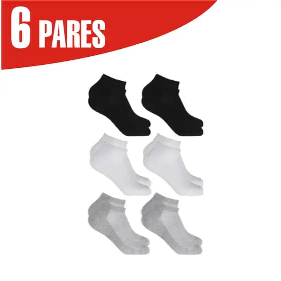 Kit 6 Pares Meia Masculina Invisível Basica Tam.: 39/43