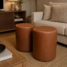 Kit 2 Puffs Decorativo para sala, apoio para os pés ou assento extra