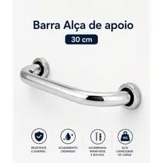 Alça de Apoio 30cm Aço Inox 304 Segurança Banheiro Idosos e PCD
