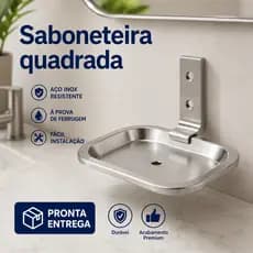 Saboneteira Porta Sabonete Aço Inox 304 Quadrada | Não Enferruja, Resistente, Qualidade Premium