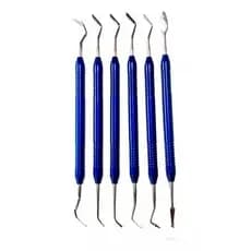Kit De Espátula Para Restauração Resina  Azul  Com 6 Unidades
