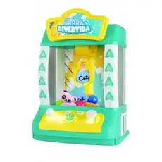Brinquedo Mini Máquina Garra Divertida Azul Pelúcia Bolinhas