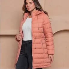 Sobretudo Feminino Puffer Alongado Acolchoado Jaqueta