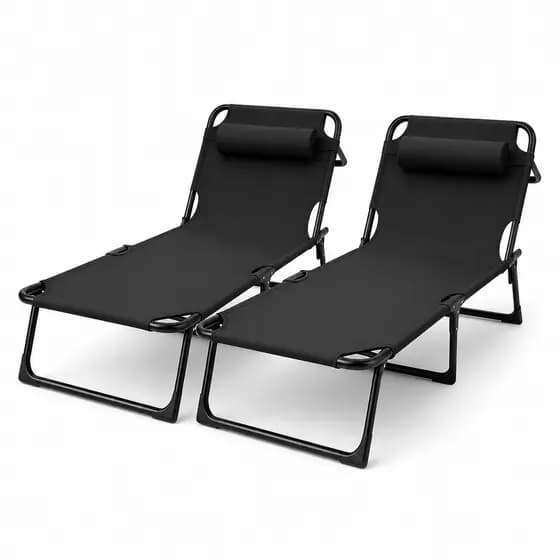 Kit 2X Espreguiçadeira Cadeira de Praia Espreguiçadeira de Piscina Espreguiçadeira Dobrável Piscina