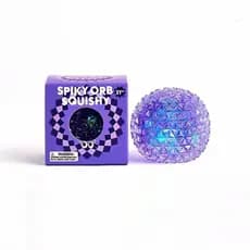 Spiky Orb Squishy Fidget Stress Ball Toy, Transparent Gradient Glitter Mesh Squeeze Sensory Anxiety Relief Squeeze Toy