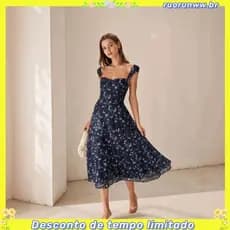 Vestido Midi Em Linho viscose Com Forro , Mangas Princesa , Moda Elegante E Modesta .
