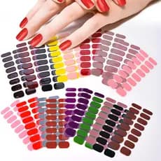Adesivo Para Unhas Lâmpada UV Cor Sólida Autocolante Manicure 3D À Prova D'água Folha Brilhante