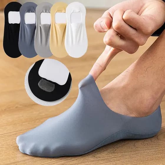 Meias Masculinas Invisíveis De Seda De Gelo Casual Sem Traços Acessórios De Moda Simples De Verão Internacional