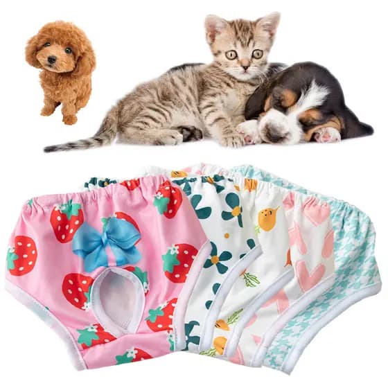 Calças Para Cães De Estimação , Roupas De Fraldas , Calcinha Cachorros , Elasticidade , Fofa , Respirável