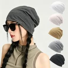 Gorro Despojado De Cor Sólida , Chapéu Macio , Elástico , Camada Dupla , Fino , Folgado , Pulôver , Unissex , Hip Hop ,
