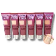 Kit 6 un Base Líquida Feels Color Love Alta Cobertura Matte