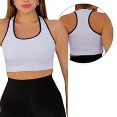 Kit 2 Top fitness com forro  e detalhe na gola para academia e treinos