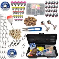 Caixa Maleta Anzóis Chumbo Girador Estojo Tralha Completa Kit Pescaria Tralha Pesca Kit Anzol Maleta