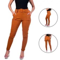 Calça Skinny Bengaline Preta/Coloridas  Com Cinto Lindas Pronta Entrega LLevo Moda Dudis