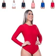 Body Bori Feminino Manga Longa Liso Costa Fechada ModaDudis