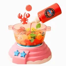 Hot Pot Infantil Brinquedo Panela Com Colas E Moldes Comidinha Faz de Conta Criativo Nutricional Aprender