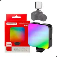 Luz de Preenchimento LED 7W Para Vídeos RGB 110V/220V Cor Ajustável Bateria Recarregável