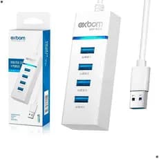 Hub Extensor Usb 3.0 Extensão USB Com 4 Portas Led Indicador High Speed Hd Extensor 4 Portas Branco