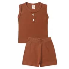 Conjunto Infantil Verão Masculino Regata Azul Marinho + Short Comfy